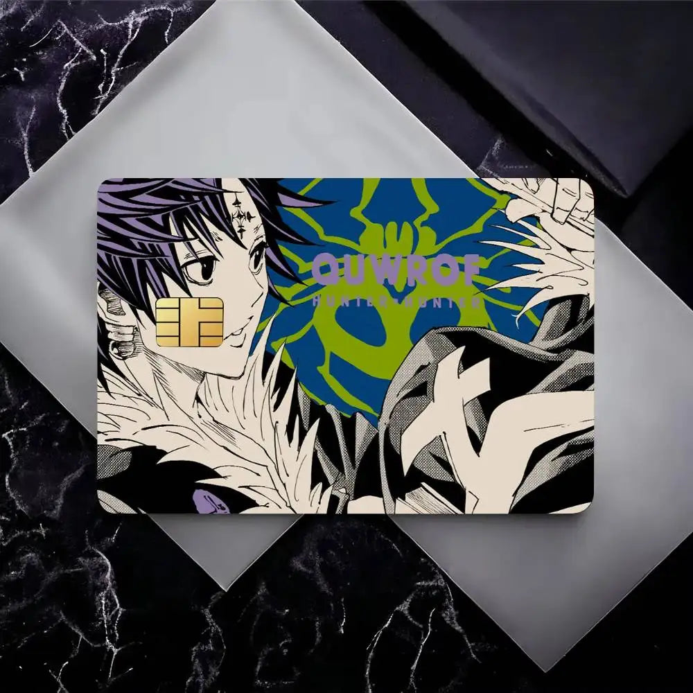 étuis cartes crédit hunter hunter papier adhésif bleu noir violet moderne graphique