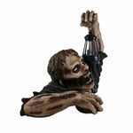 décoration zombie halloween résine gris lanterne transparente vêtements usés horreurextérieur
