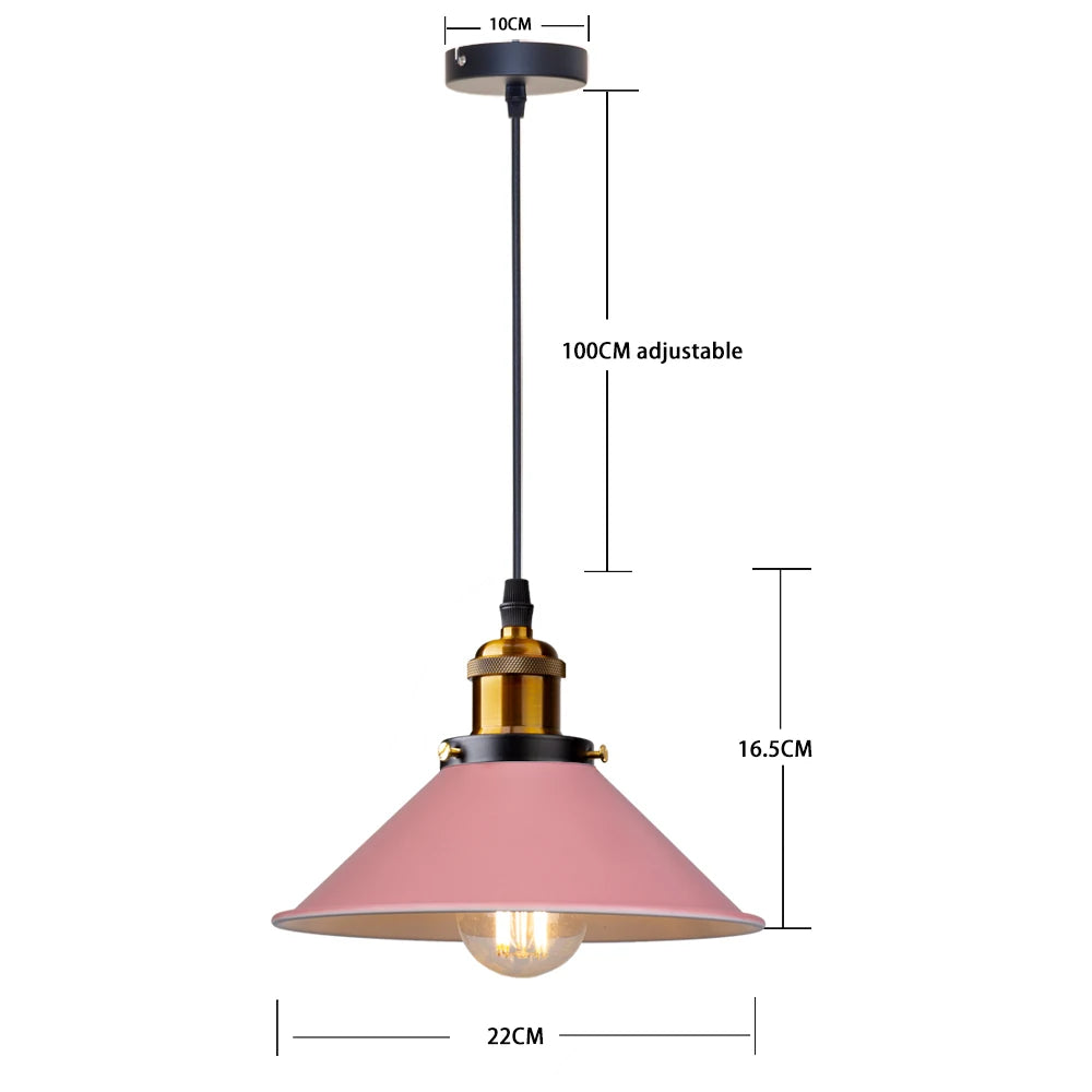 Suspension lumineuse conique minimaliste gris vert jaune bleu rose blanc câble suspendu chambre salon
