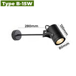 Spot mur extérieur moderne led noir hydrofuge 10w 15w 20w 85265v