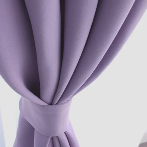 rideau occultant violet blanc moderne anneaux fenêtre salon chambre maison