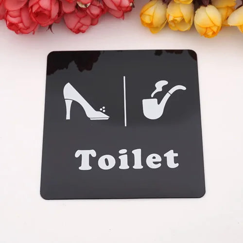 panneau informatif moderne adhésif or noir wifi non fumant toilette 10cm