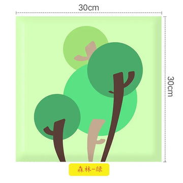 panneau mural decoratif enfant animaux mignons bois teck protection coin lit chambre bebe
