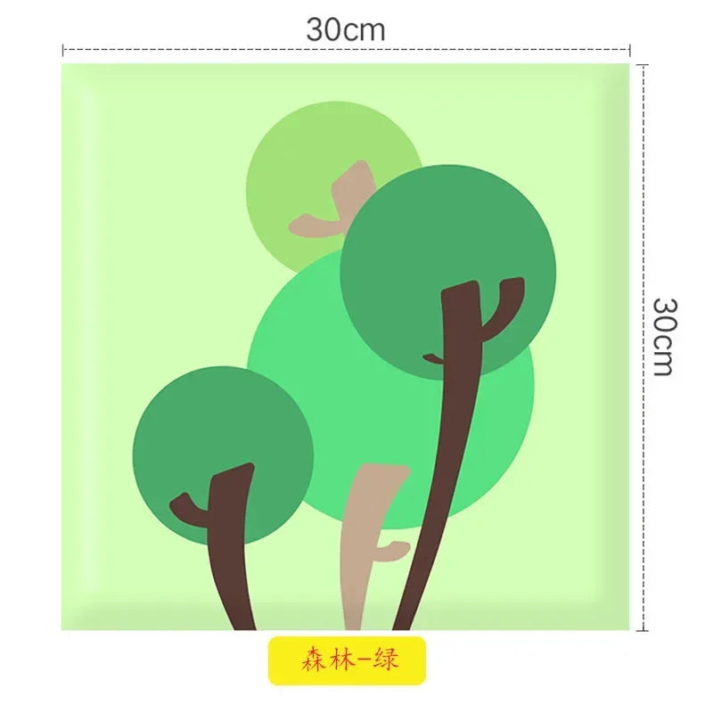 panneau mural decoratif enfant animaux mignons bois teck protection coin lit chambre bebe