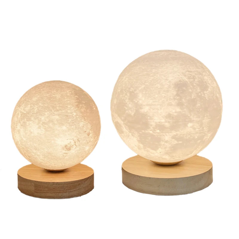 lampe table moderne lune texture marbrée blanc beige 12cm 15cm 18cm