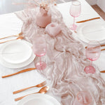 serviette table plissée rose clair décorative maison 100% polyester