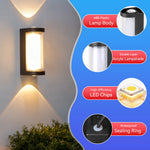 lampe murale extérieure moderne 12w led noire ip65 étanche 85 265v