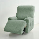 housse fauteuil inclinable beige gris rayures diagonales moderne poche lavable machine