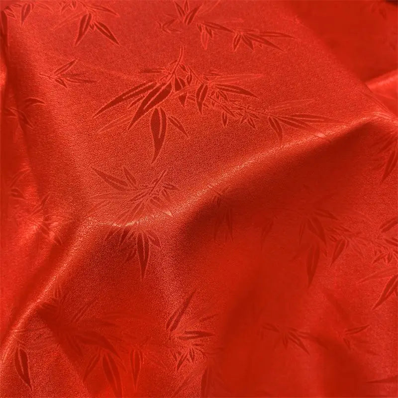 tissu brocart bambou vert rouge blanc élégant bricolage maison décor cosplay 150cm polyester