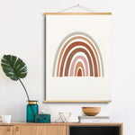 Cadres murals modernes minimalistes texte arc ciel coeurs blanc beige marron rose gris toile