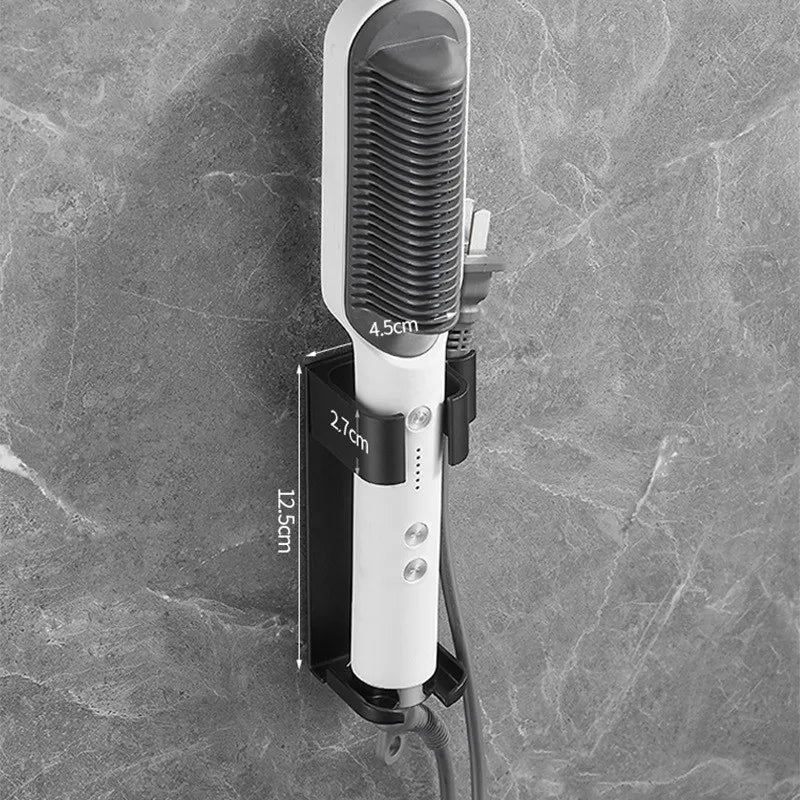 support mural fer friser lisseur rangement salon coiffure or noir blanc moderne épuré