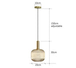 suspension lumineuse or vert gris moderne rayures horizontales opacité câble noir 13cm 20cm 30cm
