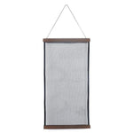 porte bijoux mural bois rustique gris brun clair toile lin multiple utilisation