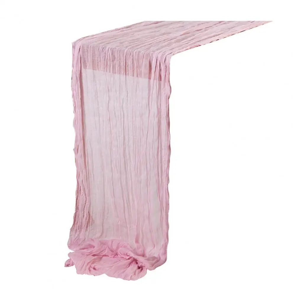 nappe runner texturée plissée semi transparente rouge foncé violet beige blanc cassé événementiel mariage