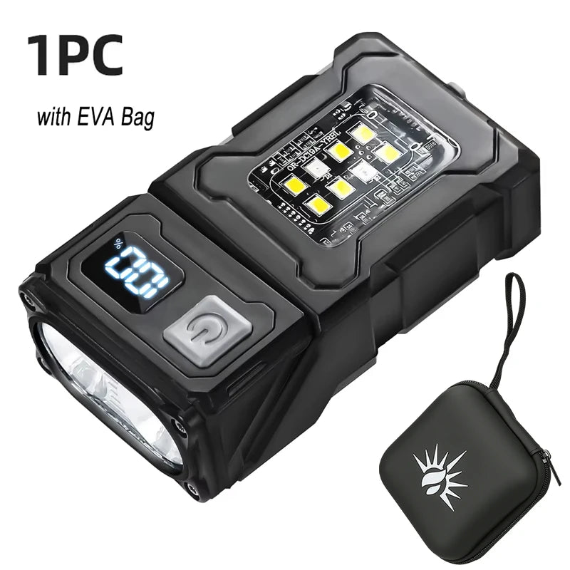 lampe torche rechargeable led usb aimantée moderne 800 lumens 10w variateur modes campingurgence