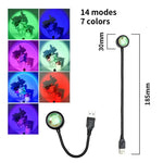 lampe d'ambiance projection soleil lune couleur rouge bleu violet ambiance nocturne flexible usb