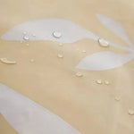 rideau douche moderne feuilles stylisées semi transparent beige gris 180cm 200cmversible