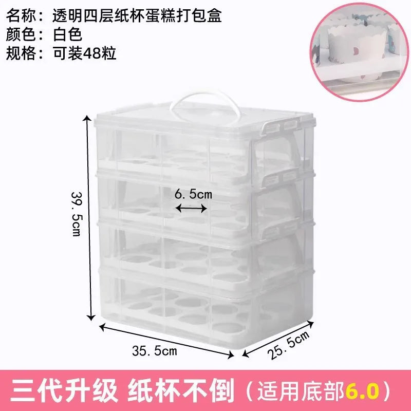 boîtes cupcakes transparentes plastique multi niveaux rotatives poignée détachable modernes