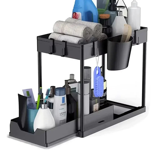 étagère rangement noire moderne clips imperméable plastique multifonctionnelle cuisine bain