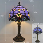 lampe table art nouveau tiffany multicolore base sculptée interrupteur bouton
