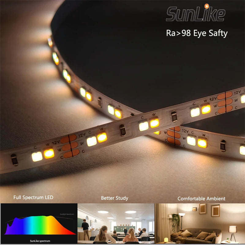 ruban led blanc chaud 120 led mètre 12v cwi 95 decoration