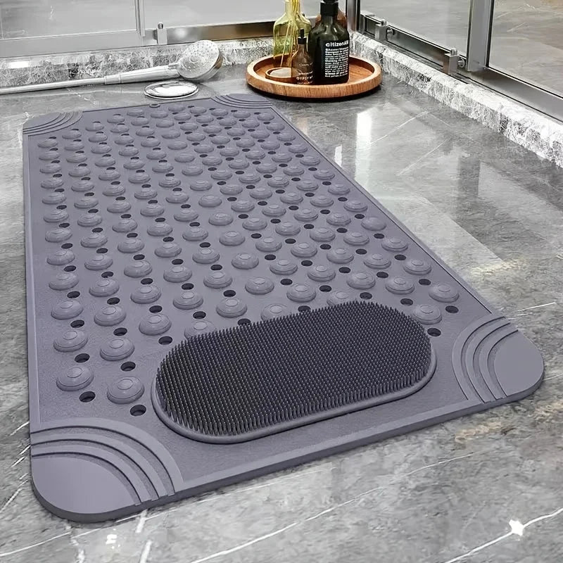 tapis bain antidérapant texturé mars green bleu clair gris moderne drainage rapide sécurité maison