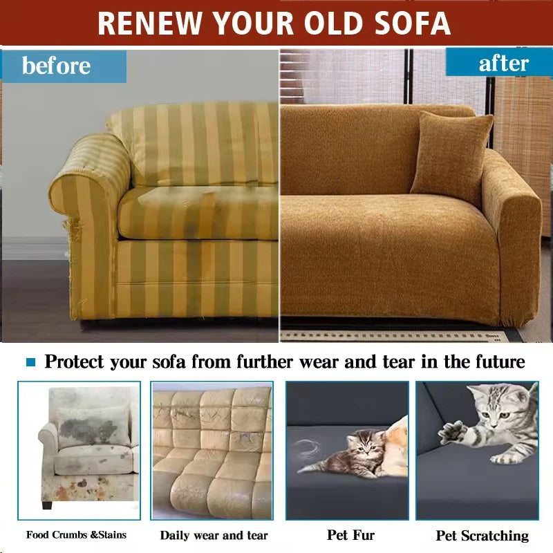 housse canapé marron clair texture lin moderne elastiques machine wash seater sofa cover