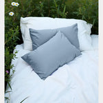 taies d'oreiller coton polyester douces rectangulaires moderne bleu clair uni pièces literie