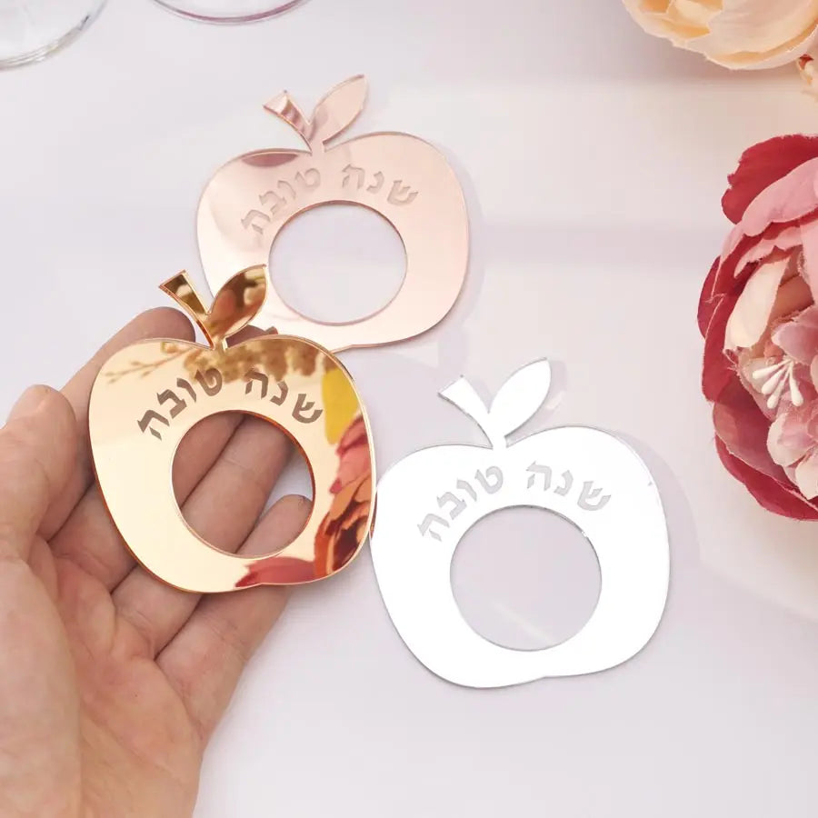 porte serviettes pomme or rose argenté miroir moderne décoration table événement cadeau festive