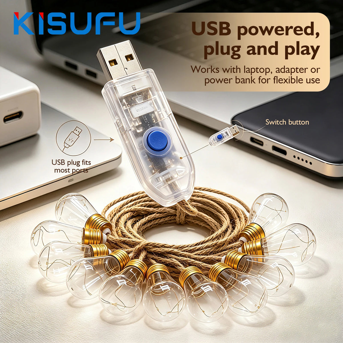 guirlande lumineuse transparente dorée multicolore moderne modes rgb 5v usb decoration noël fête chambre
