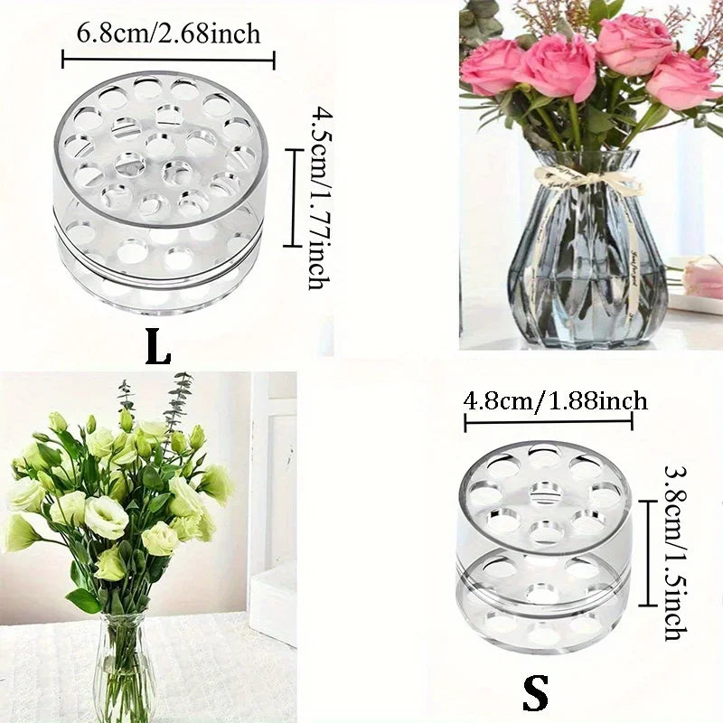 support fleurs transparent moderne perforé adhésif diy 2pcs 4pcs vase