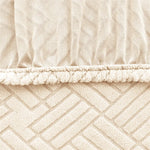 Housse fauteuil moderne beige rayures diagonales polyestère lavable machine 70 90cm haute 55 75cm