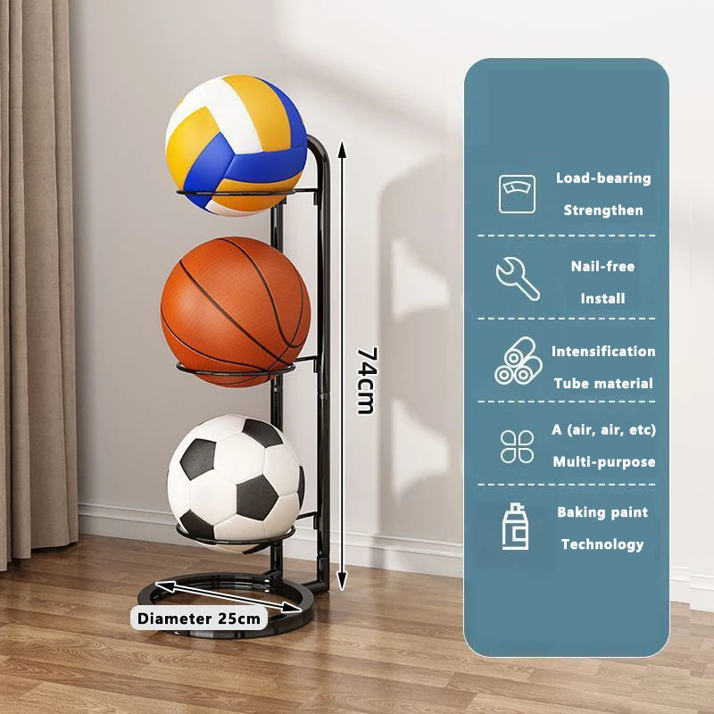 support balles sport moderne respectueux l'environnement noir blanc métal plastiqueiaux