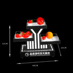 support fruits moderne plateau lumineux noir rouge rayures transparents leds rechargeables