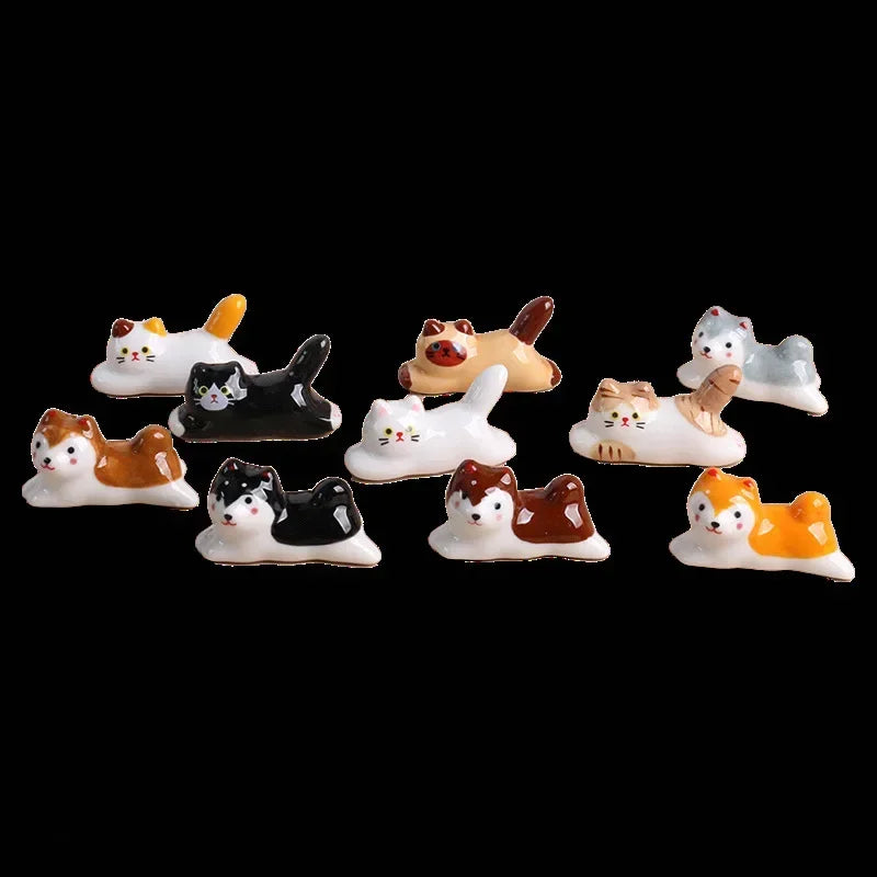 Détail du motif chat sur le support à couverts de cuisine