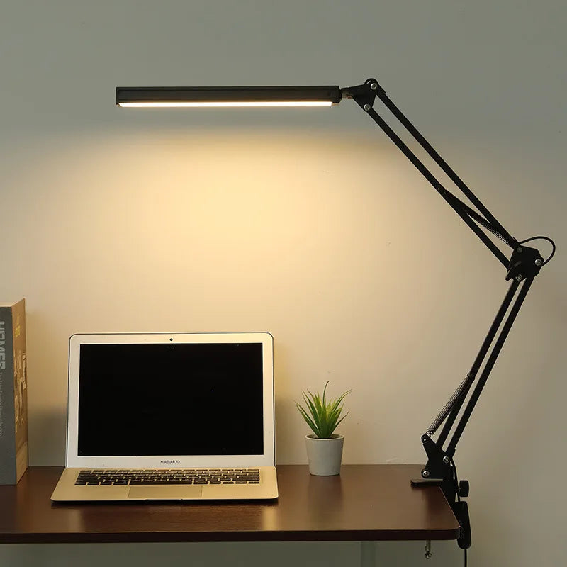 lampe moderne led réglable blanc noir clip table oscillante métal plastique fonctionnelle