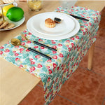 serviettes table coton fleurs modernes vert rose bleu blanc cuisine maison restaurant