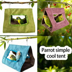 tente oiseaux verte bleue rose simple moderne coton jute annneau métalliqueextérieur intérieur