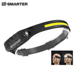 lampe frontale led rechargeable capteur sauna mode ajustable ceinture noir jaune blanc