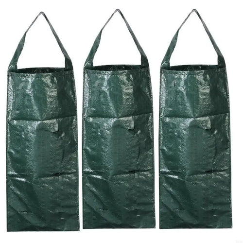 sacs culture plantes suspendus multi poches tissage vert foncé rustique jardinsVERTICALcultivain