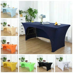 nappe table extensible spandex moderne noire bleu marine jaune verte rouge personnalisable mariage hôtelextérieur