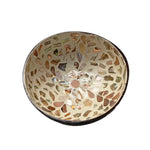 bol décoratif coquille coco artisanal mosaïque bois rangement bijoux clés maison