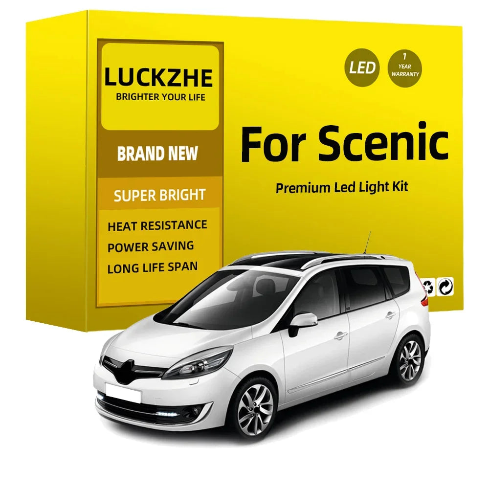 ampoules led voiture blanc bleu crystal moderne kit éclairage intérieur renault scenic 2003 2020