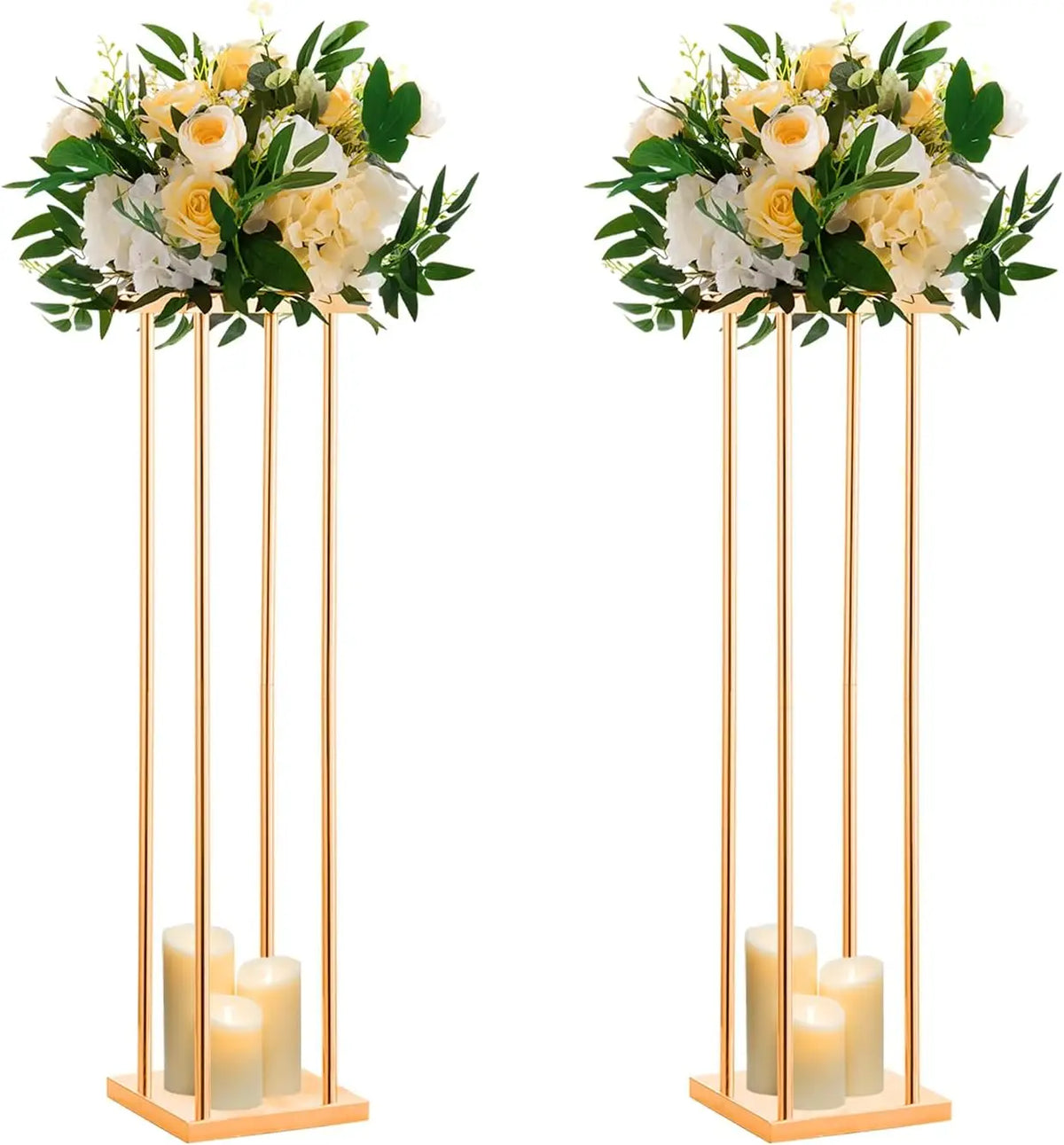 support fleurs métal doré moderne hauteur 100cm 60cm 80cm minimaliste décoration intérieure vases bougies