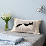 housse coussin brodée porc chien animaux motifs doux lit polyester coton respectueux environnement christmas