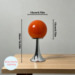 lampe table moderne minimaliste sphérique brillante orange rouge blanc noir prise usb