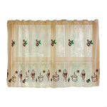rideau moderne beige motif crème glacée polyester légèrement transparent translucide oeilletsextérieur decoration