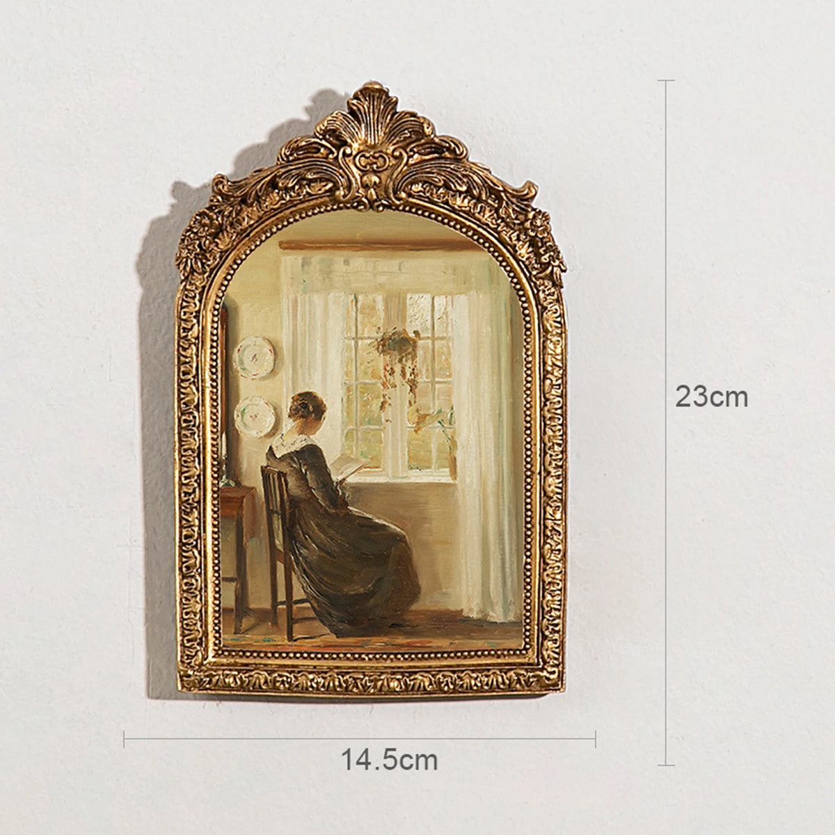 cadre photo résine opaque baroque floral vintage or beige blanc