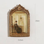 cadre photo résine opaque baroque floral vintage or beige blanc