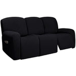 housse canapé inclinable fauteuil polyester lavable moderne élastique gris foncé doux poche rangement summer
